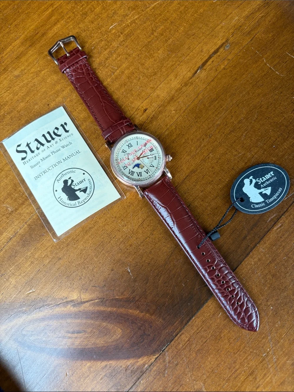 Stauer Moon Phase Rose Gold Finished Watch 20390